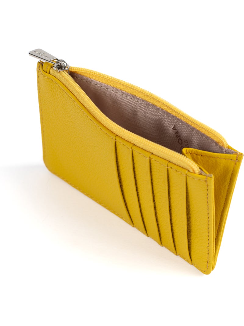 Tarjetero - cuero confort hexagona Amarillo - Kiabi