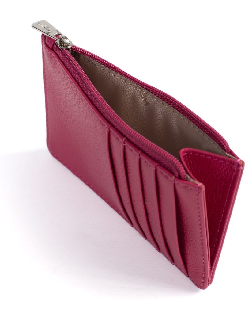 Tarjetero - cuero confort hexagona Rosa fucsia - Kiabi