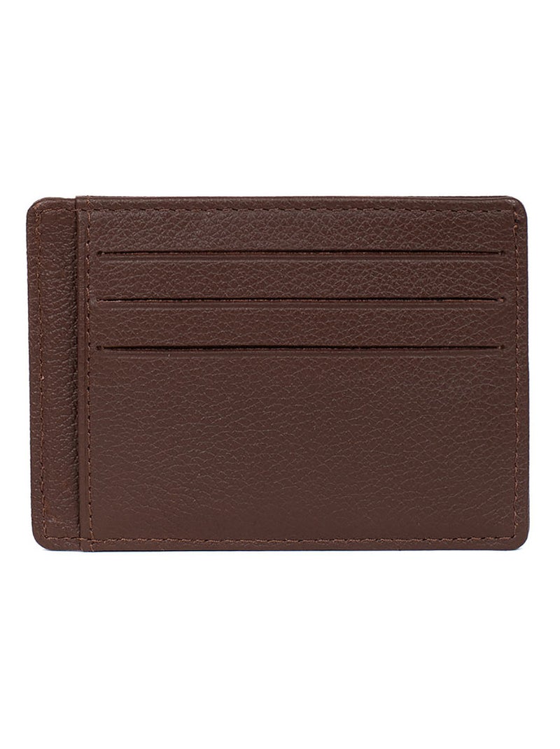 Tarjetero - detener rfid - cuero confort hexagona Marrón chocolate - Kiabi