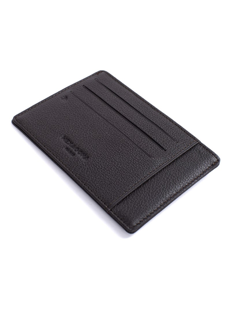 Tarjetero - detener rfid - cuero confort hexagona Marrón oscuro - Kiabi