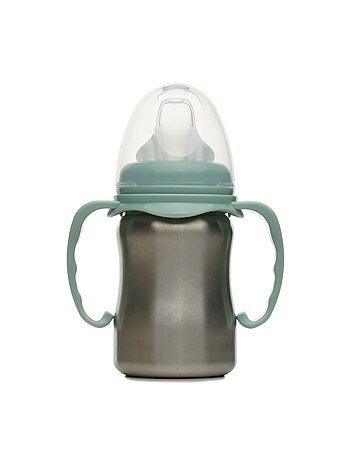 Taza de aprendizaje de acero inoxidable 180 ml Thermobaby a prueba de fugas con boquilla de silicona