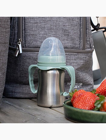 Taza de aprendizaje de acero inoxidable 180 ml Thermobaby a prueba de fugas con boquilla de silicona