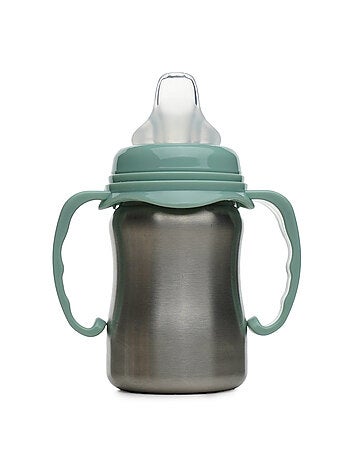 Taza de aprendizaje de acero inoxidable 180 ml Thermobaby a prueba de fugas con boquilla de silicona