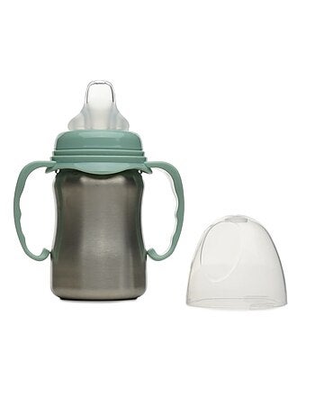 Taza de aprendizaje de acero inoxidable 180 ml Thermobaby a prueba de fugas con boquilla de silicona