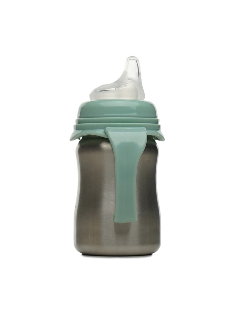 Taza de aprendizaje de acero inoxidable 180 ml Thermobaby a prueba de fugas con boquilla de silicona Verde - Kiabi