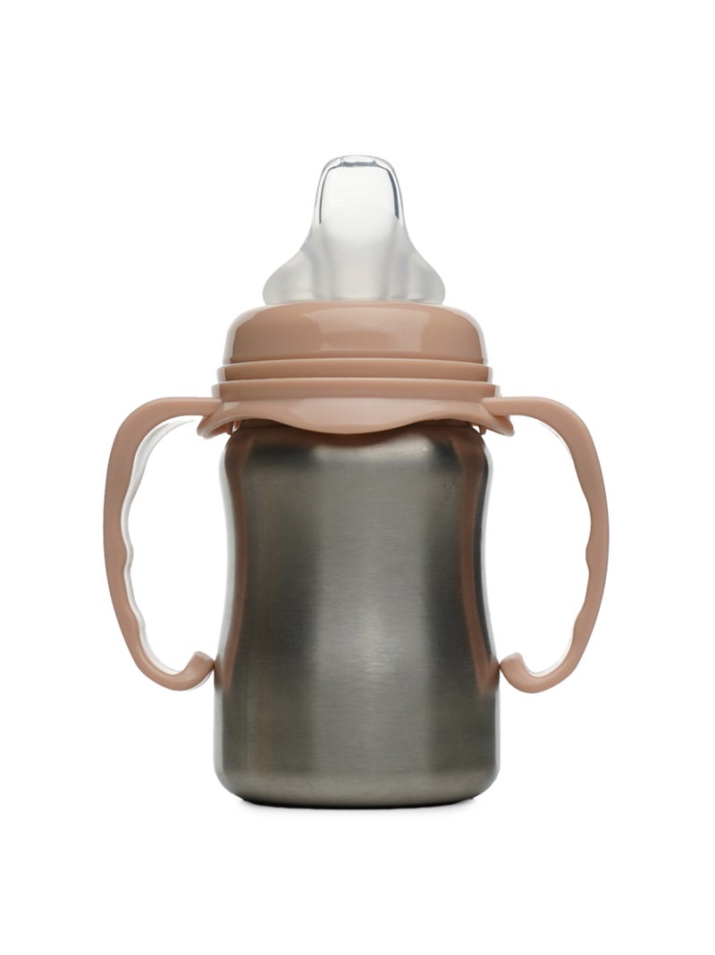 Taza de aprendizaje isotérmica Thermobaby de acero inoxidable 18/10 con asas 180 ml Naranja - Kiabi