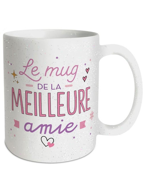 Taza de cerámica best friend con purpurina por ambas caras – 320 ml - Kiabi