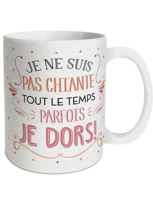 Taza de cerámica con texto je ne suis pas chiante… 320 ml - Kiabi