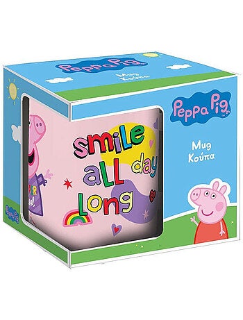 Taza de cerámica peppa pig 340 ml – smile all day long - diakakis