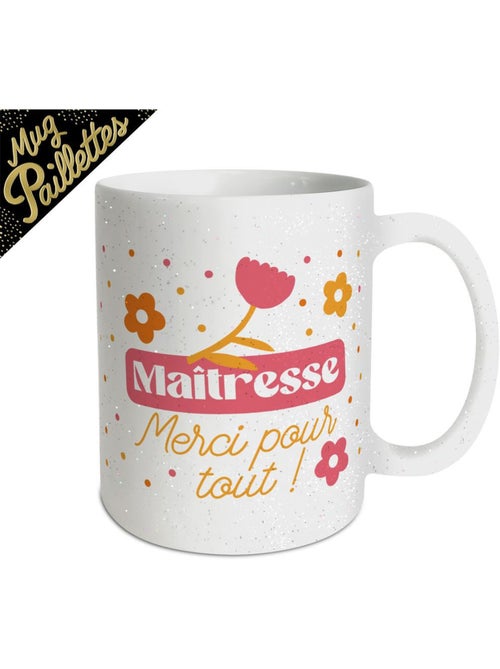Taza decorativa merci pour tout ! Con confeti de purpurina - Kiabi