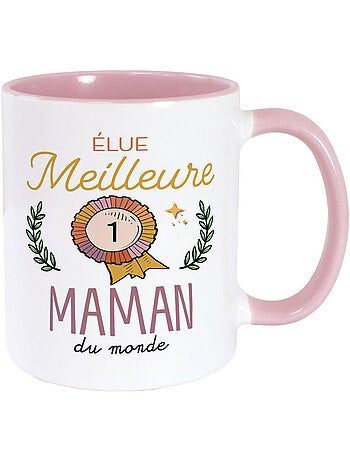 Taza decorativa rosa de cerámica elected best mom of the world