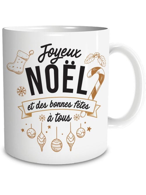 Taza navideña de cerámica joyeux noël et des bonnes fêtes - Kiabi