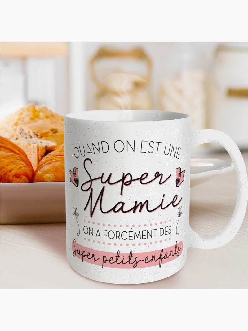 Taza súper abuela con purpurina Multicolor - Kiabi
