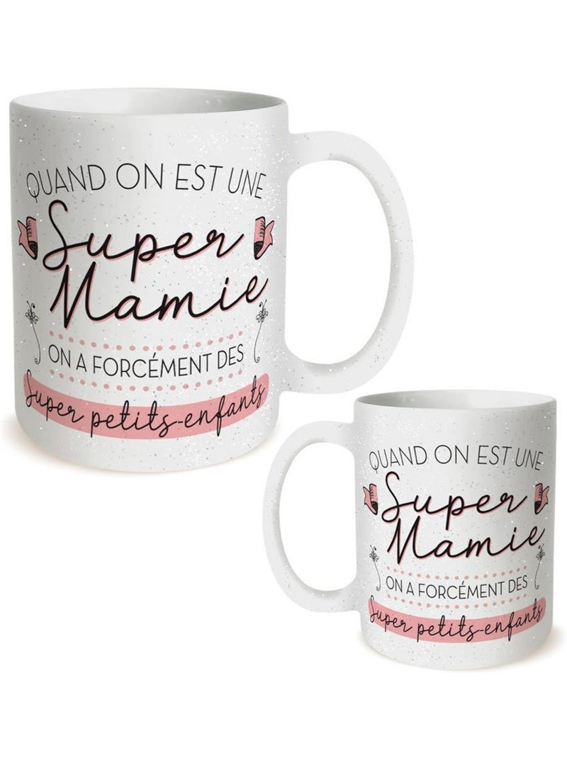 Taza súper abuela con purpurina Multicolor - Kiabi
