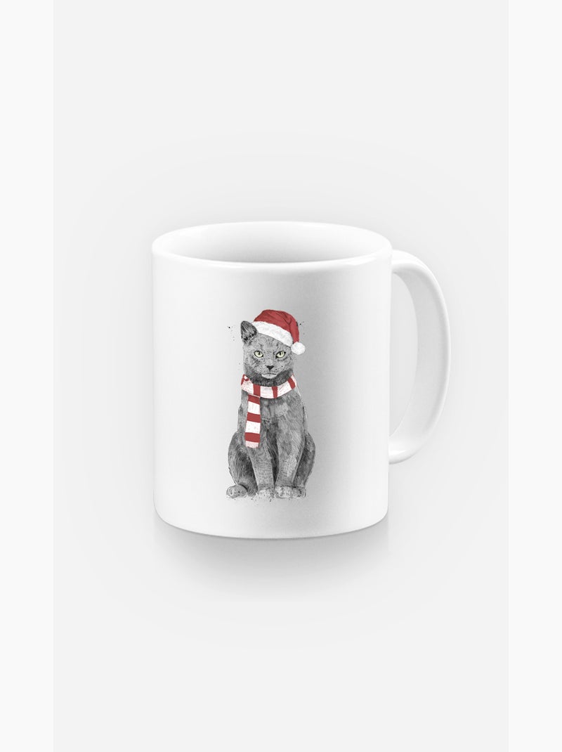 Taza XMAS CAT Blanco - Kiabi