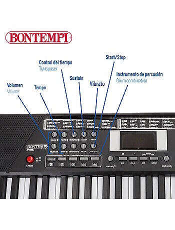 Teclado digital con atril 61 teclas bontempi