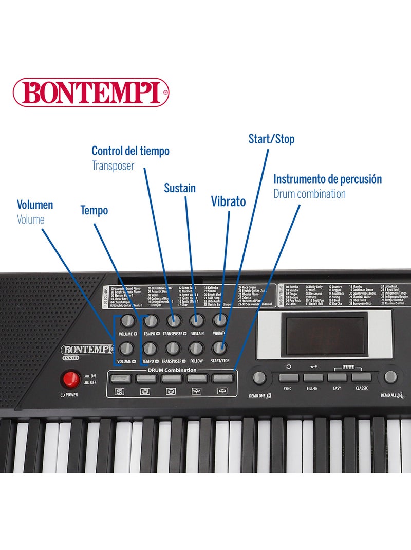 Teclado digital con atril 61 teclas bontempi N/D - Kiabi