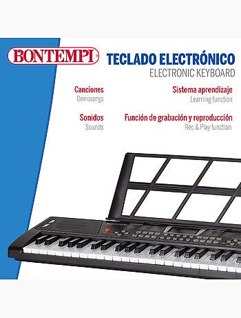 Teclado digital con atril y patas 54 teclas bontempi