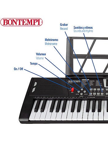 Teclado digital con atril y patas 54 teclas bontempi