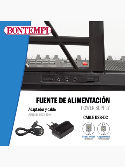 Teclado digital con atril y patas 54 teclas bontempi - Kiabi Teclado digital con atril y patas 54 teclas bontempi - Kiabi