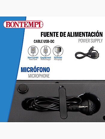 Teclado piano electrónico c/micrófono 37 teclas para niños bontempi
