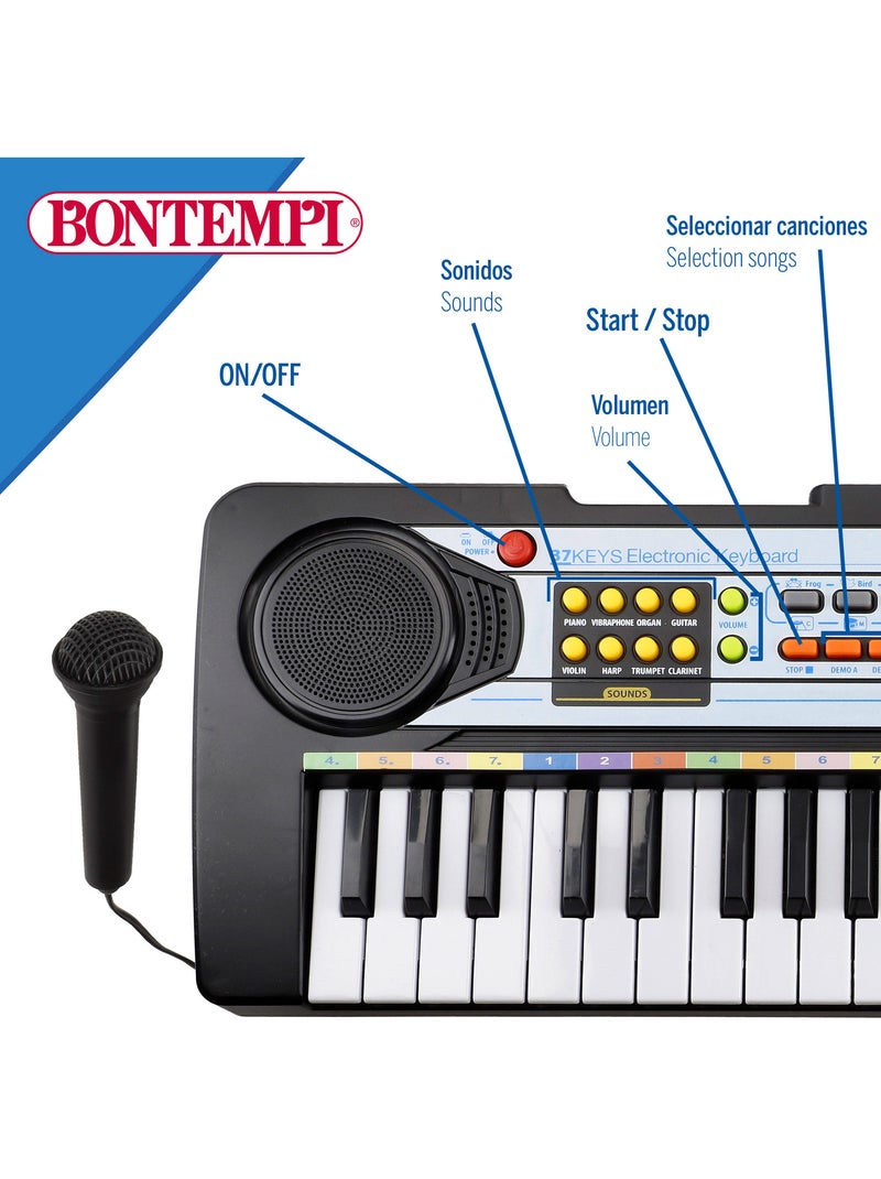 Teclado piano electrónico c/micrófono 37 teclas para niños bontempi N/D - Kiabi
