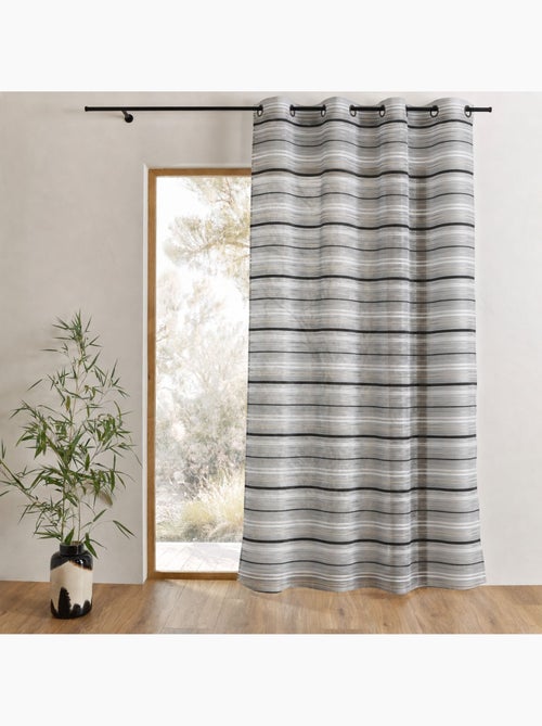 Tejido de organza a rayas horizontales con ojales - Kiabi Tejido de organza a rayas horizontales con ojales - Kiabi
