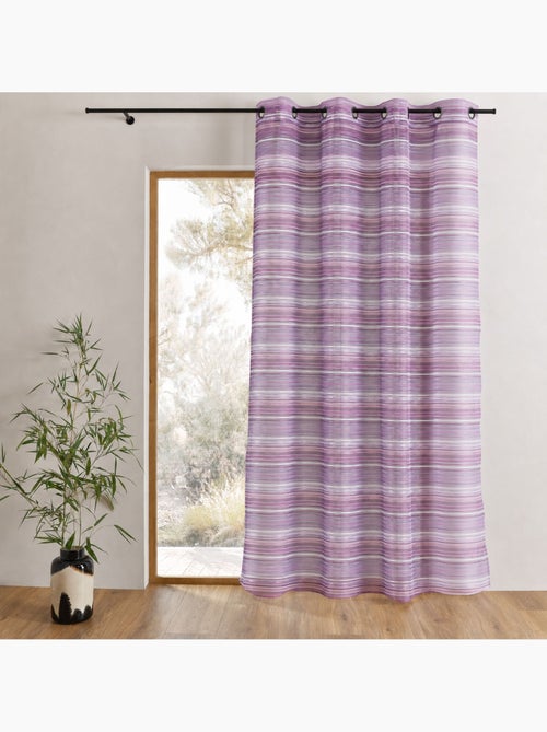 Tejido de organza a rayas horizontales con ojales - Kiabi Tejido de organza a rayas horizontales con ojales - Kiabi