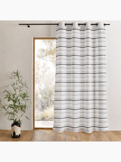 Tejido de organza a rayas horizontales con ojales - Kiabi Tejido de organza a rayas horizontales con ojales - Kiabi