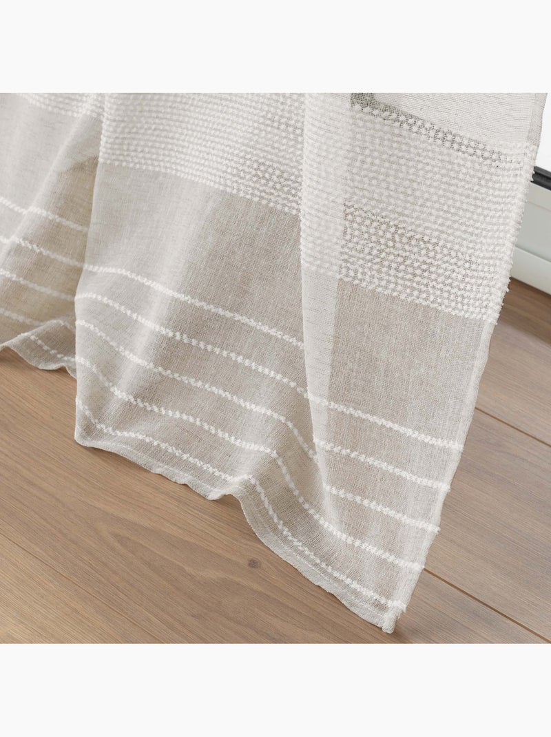 Tela de visillo con efecto lino tejido Blanco - Kiabi