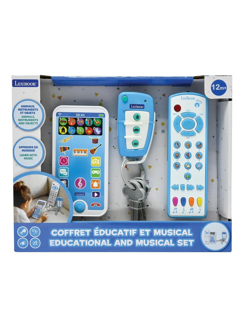 Teléfono móvil educativo, mando a distancia y llavero Azul - Kiabi