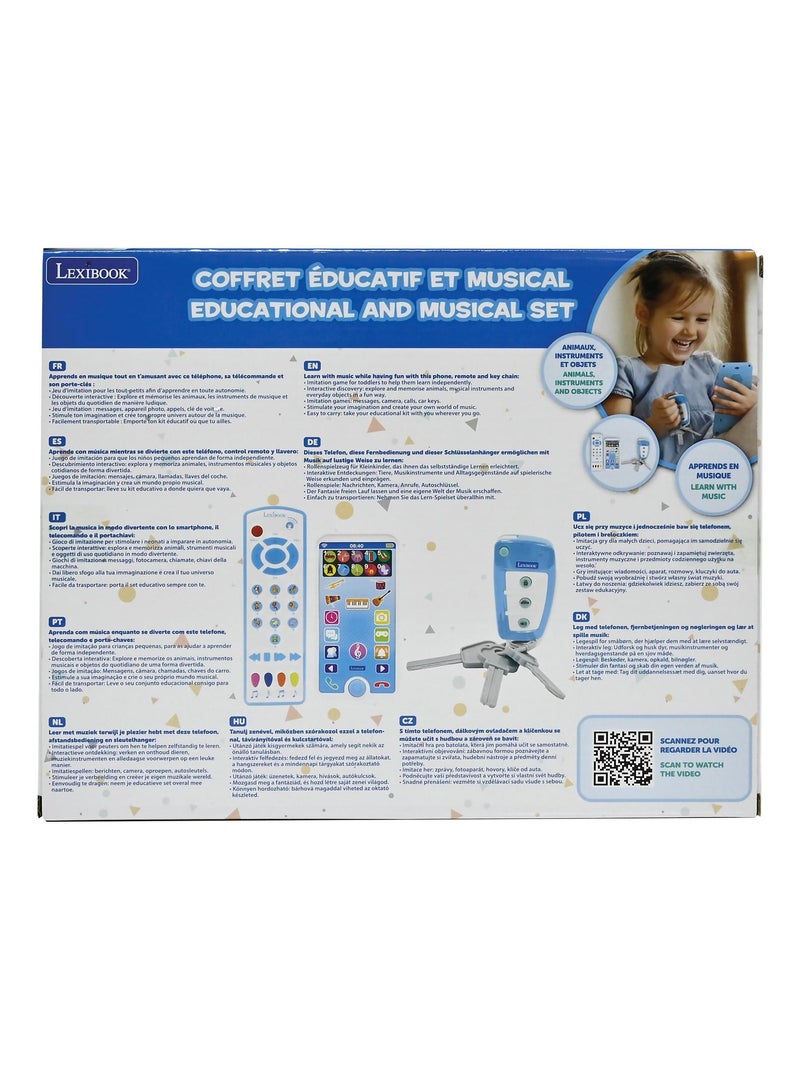 Teléfono móvil educativo, mando a distancia y llavero Azul - Kiabi