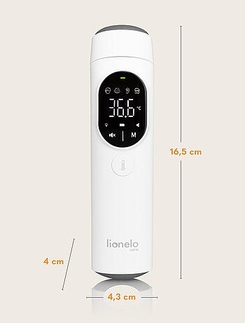 Termómetro sin contacto LIONELO Feverscan - Función de memoria - Alerta de fiebre - Mide en 1 segund