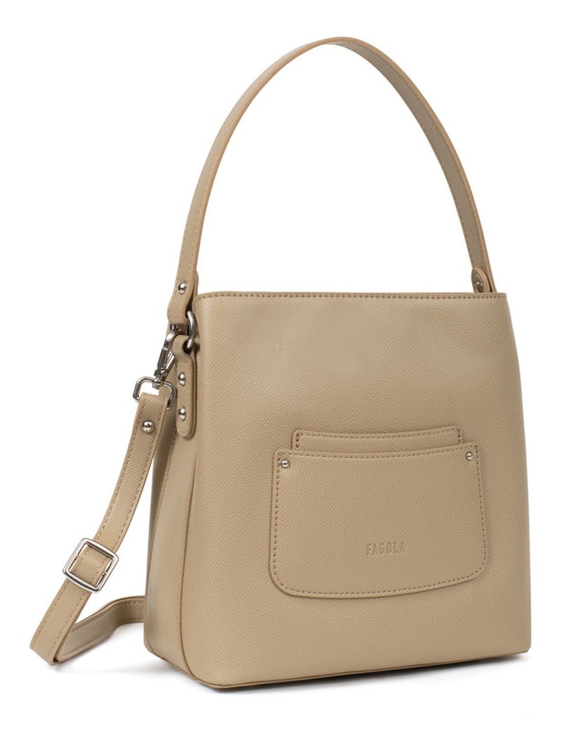 TESSA - Bolso de mano con 1 asa Marrón oscuro - Kiabi