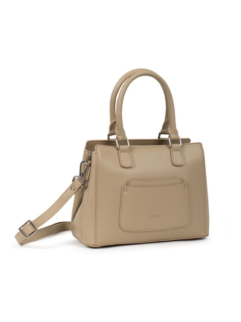 TESSA - Bolso de mano con 2 asas Marrón oscuro - Kiabi