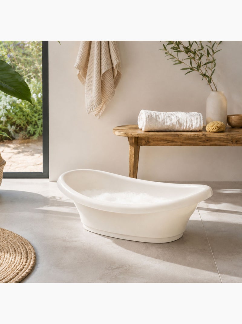 Thermobaby bañera para bebé Vasco de polipropileno blanco muguet con bordes redondeados Blanco - Kiabi