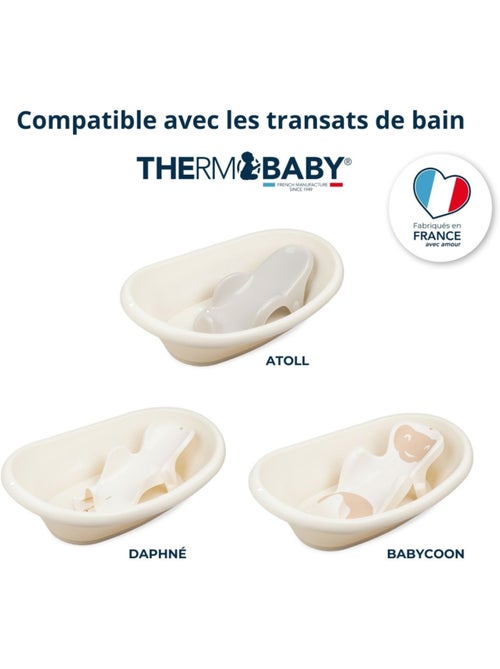 Thermobaby bañera para bebé Vasco de polipropileno blanco muguet con bordes redondeados - Kiabi