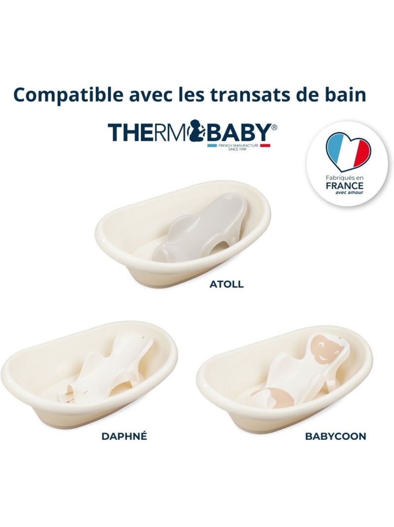 Thermobaby bañera para bebé Vasco de polipropileno blanco muguet con bordes redondeados Blanco - Kiabi