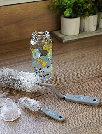 Thermobaby cepillo giratorio para biberones y cepillos para tetinas Gris Charme