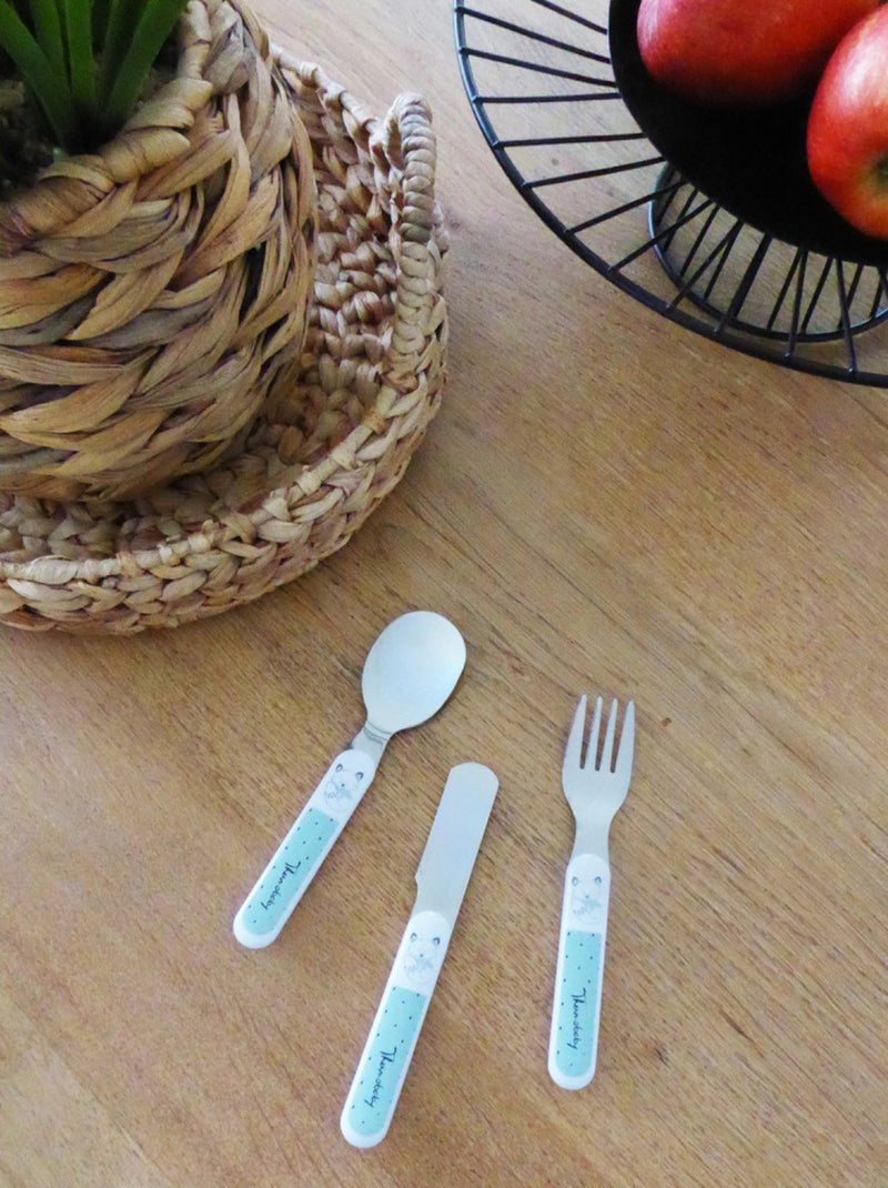 Thermobaby Estuche de cubiertos infantiles de acero inoxidable diseño Bosque Blanco - Kiabi