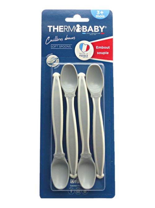 Thermobaby lote de 4 cucharas blandas para bebé “Mis primeros alimentos” - Kiabi Thermobaby lote de 4 cucharas blandas para bebé “Mis primeros alimentos” - Kiabi