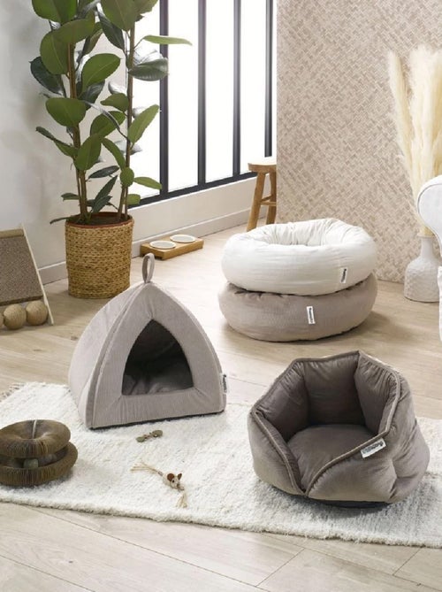 Tienda de campaña de terciopelo de canalé para gato - Kiabi Tienda de campaña de terciopelo de canalé para gato - Kiabi