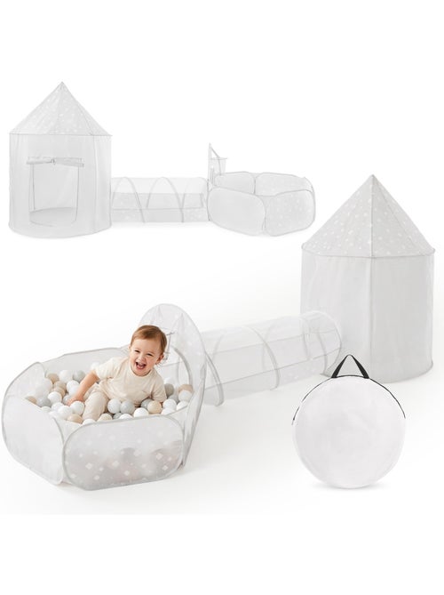 Tienda infantil 3 en 1 mamabrum – castillo, piscina de bolas y túnel de juego - Kiabi