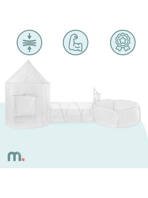 Tienda infantil 3 en 1 mamabrum – castillo, piscina de bolas y túnel de juego - Kiabi