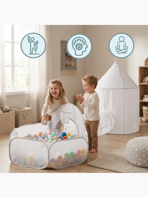 Tienda infantil 3 en 1 mamabrum – castillo, piscina de bolas y túnel de juego - Kiabi