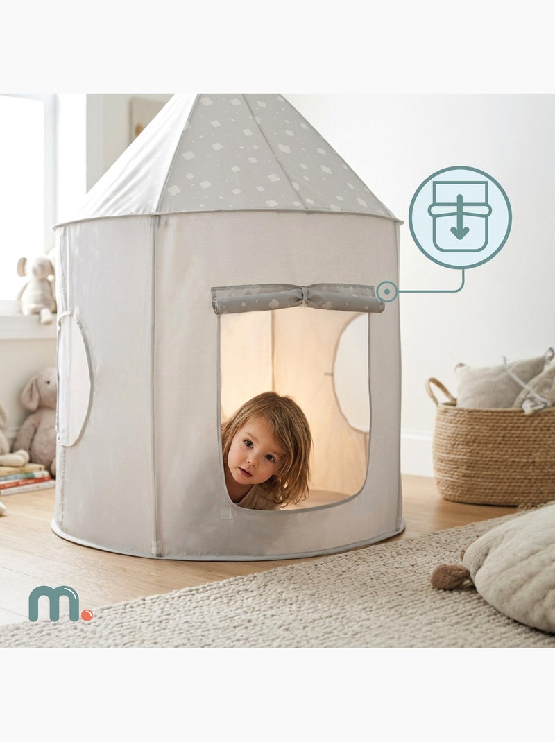 Tienda infantil 3 en 1 mamabrum – castillo, piscina de bolas y túnel de juego Gris - Kiabi