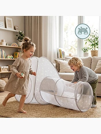 Tienda pop-up 2 en 1 para niños mamabrum – tipi y túnel de juego