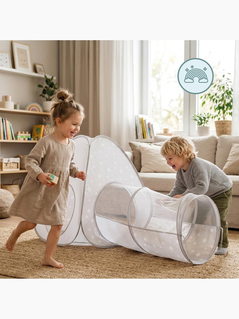 Tienda pop-up 2 en 1 para niños mamabrum – tipi y túnel de juego Gris - Kiabi