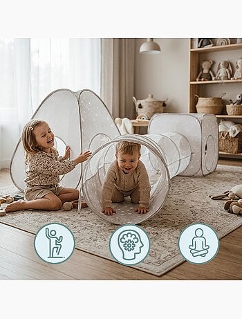 Tienda pop-up 3 en 1 para niños mamabrum – circuito de juego interior y exterior