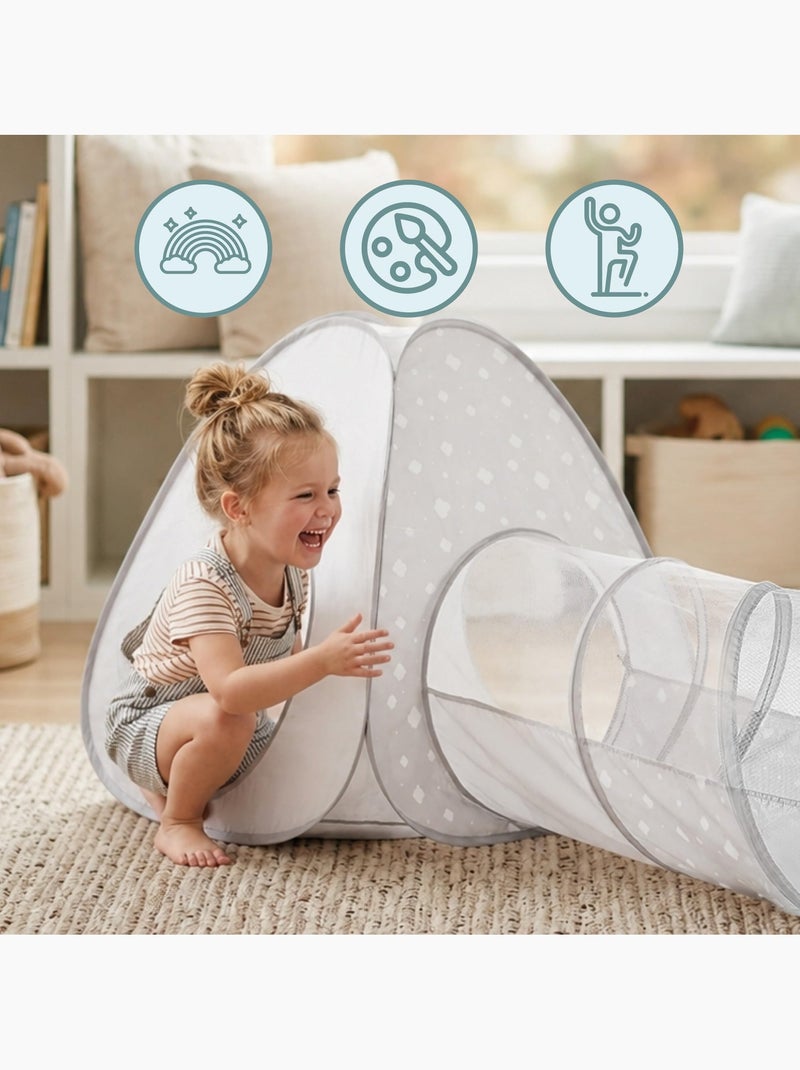Tienda pop-up 3 en 1 para niños mamabrum – circuito de juego interior y exterior Gris - Kiabi